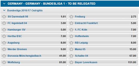 bundesliga relegation odds